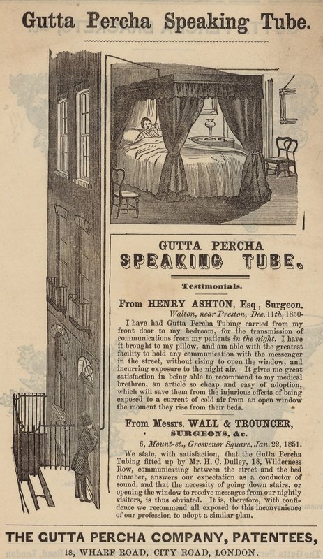 Anuncio del Tubo Parlante de Gutta Percha de English School