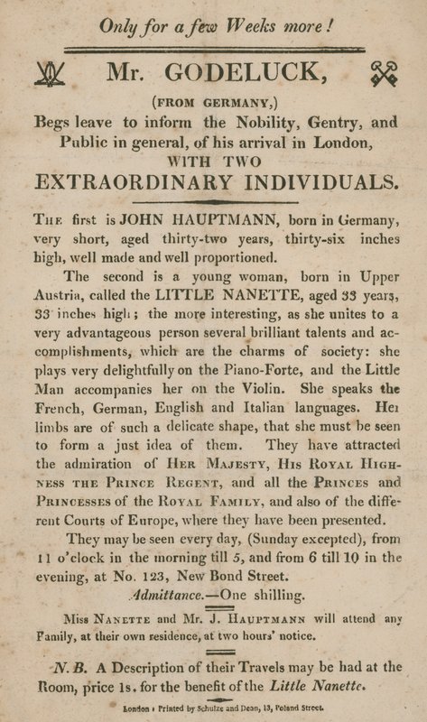 Anuncio de la aparición de dos individuos extraordinarios de English School