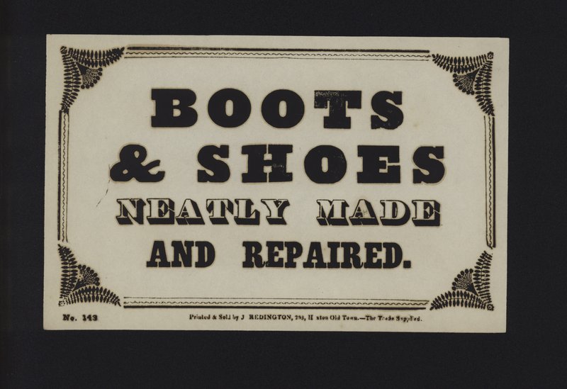 Anuncio: Botas y zapatos hechos y reparados con esmero de English School