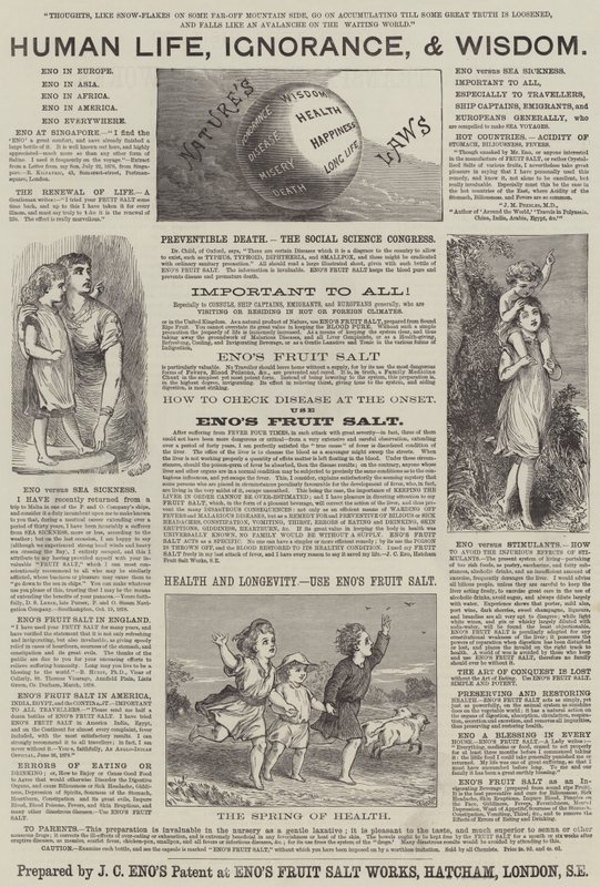 Anuncio, Sal de Frutas de Eno (grabado) de English School