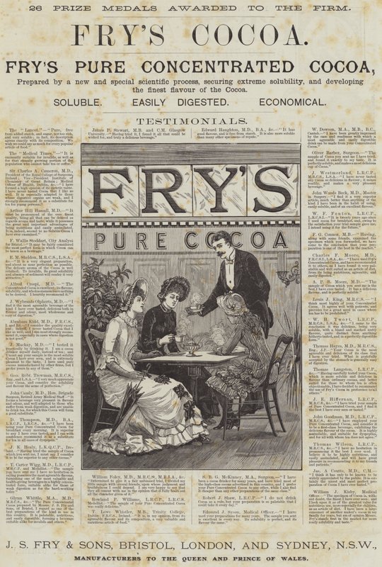 Anuncio, Cocoa de Fry (grabado) de English School