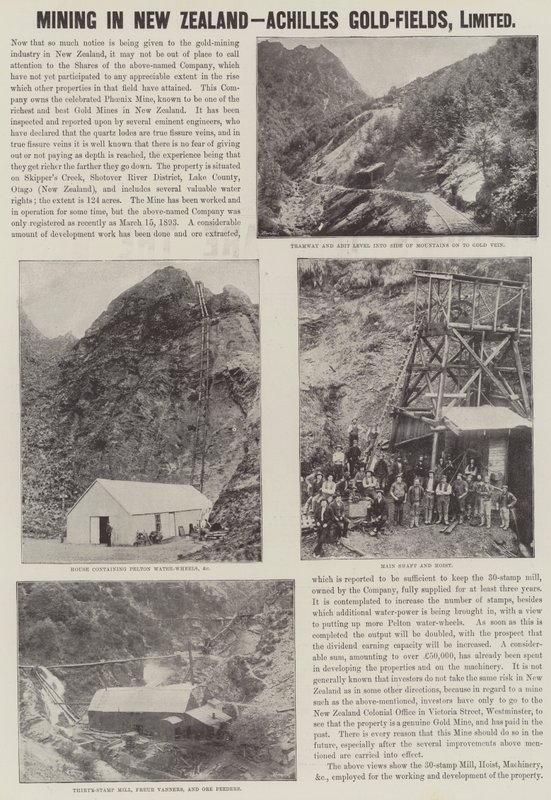 Anuncio, Minería en Nueva Zelanda, Campos de Oro de Aquiles de English School