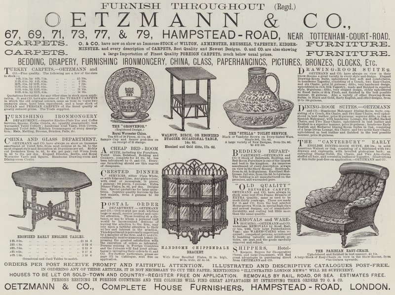 Anuncio, Oetzmann y Compañía de English School