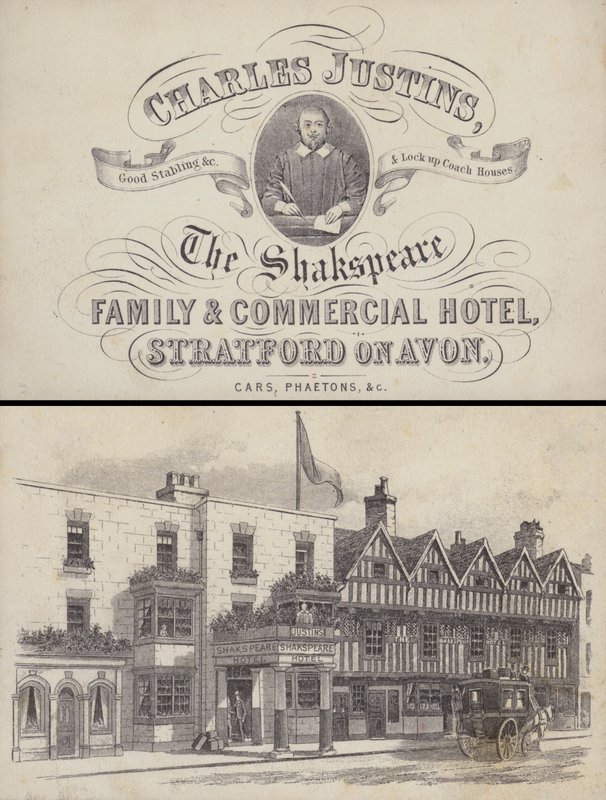 Anuncio del Hotel Shakspeare, Stratford on Avon, Warwickshire de English School