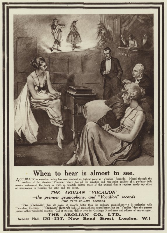 Anuncio del gramófono Aeolian Vocalion de English School