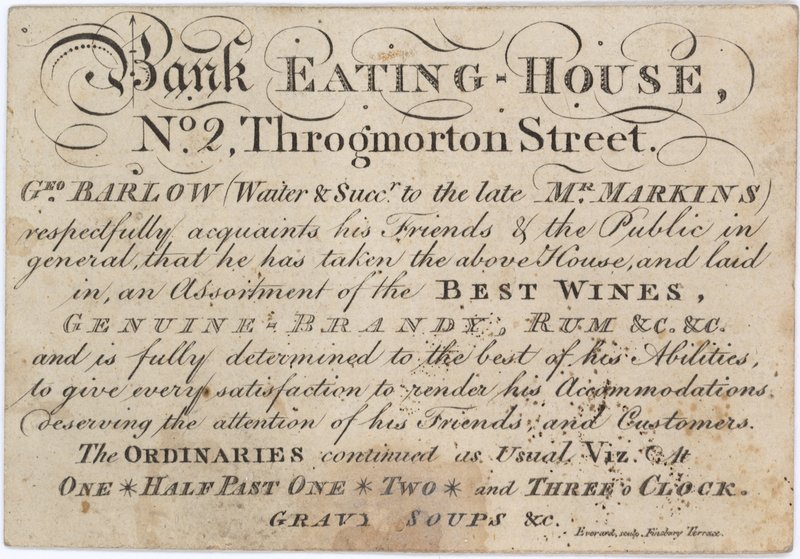 Anuncio para The Bank Eating House de English School