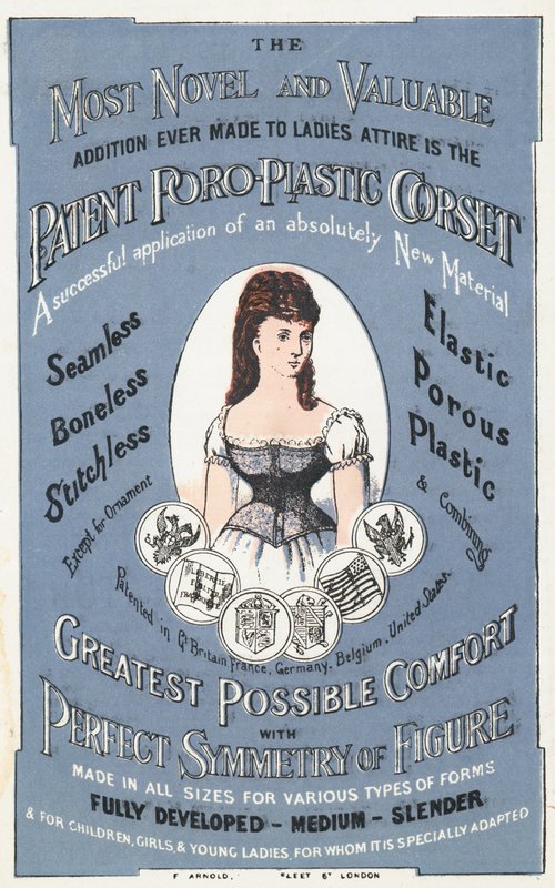Anuncio del corsé patentado Poro-Plastic de English School