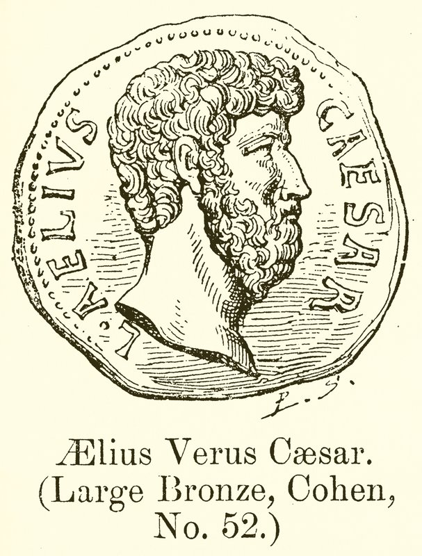 Aelius Verus Caesar. (Bronce grande, Cohen, nº 52) (grabado) de English School