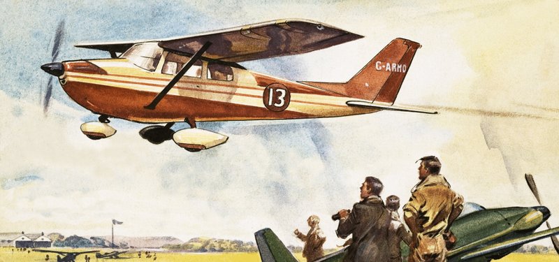 Avión volando en la Copa del Rey, que comenzó en 1922 de English School