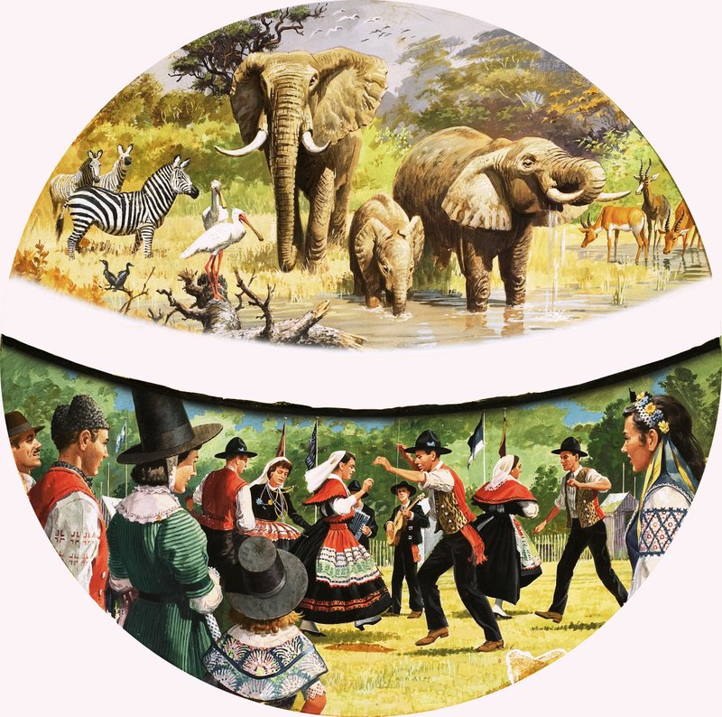 Aguadero africano y baile del pueblo de English School