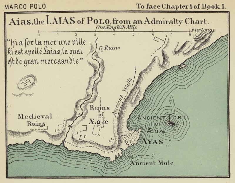 Aias, el Laias de Polo, de una carta del Almirantazgo (litografía en color) de English School