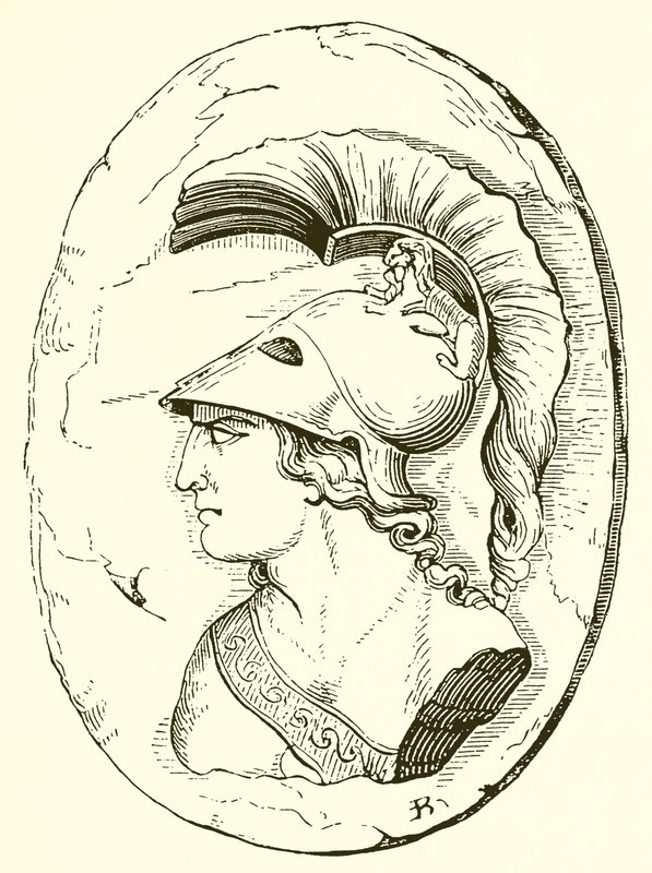 Alcibíades, de una escultura antigua (grabado) de English School