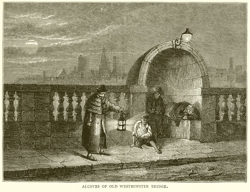 Alcobas del antiguo puente de Westminster de English School