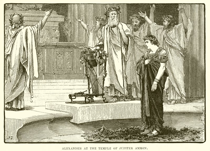 Alejandro en el templo de Júpiter Amón de English School