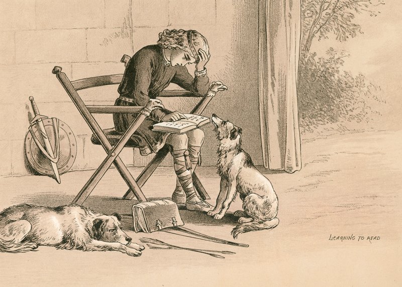 Alfred aprendiendo a leer de English School