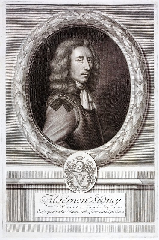 Algernon Sidney, teórico político republicano inglés y soldado (grabado) de English School