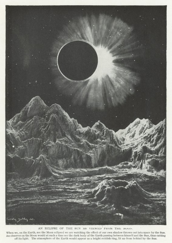 Un eclipse del Sol visto desde la Luna de English School