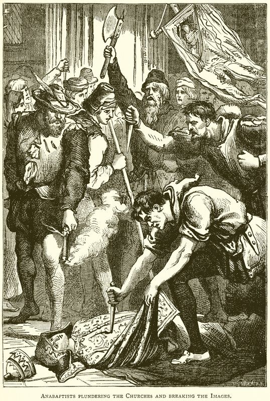 Anabaptistas saqueando las iglesias y rompiendo las imágenes de English School