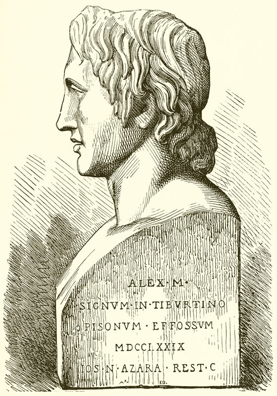Busto antiguo de Alejandro Magno de English School