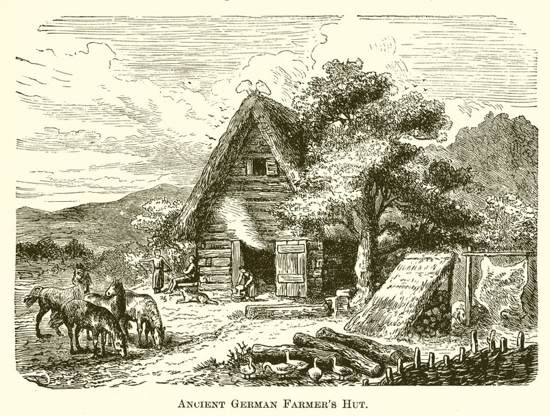 Cabaña de agricultores germanos antiguos de English School