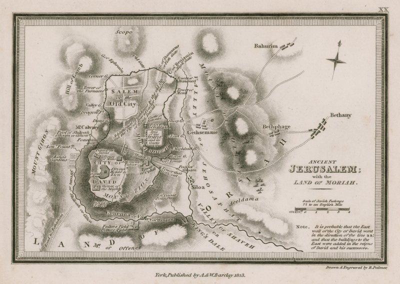 Jerusalén Antigua; con la Tierra de Moriah de English School