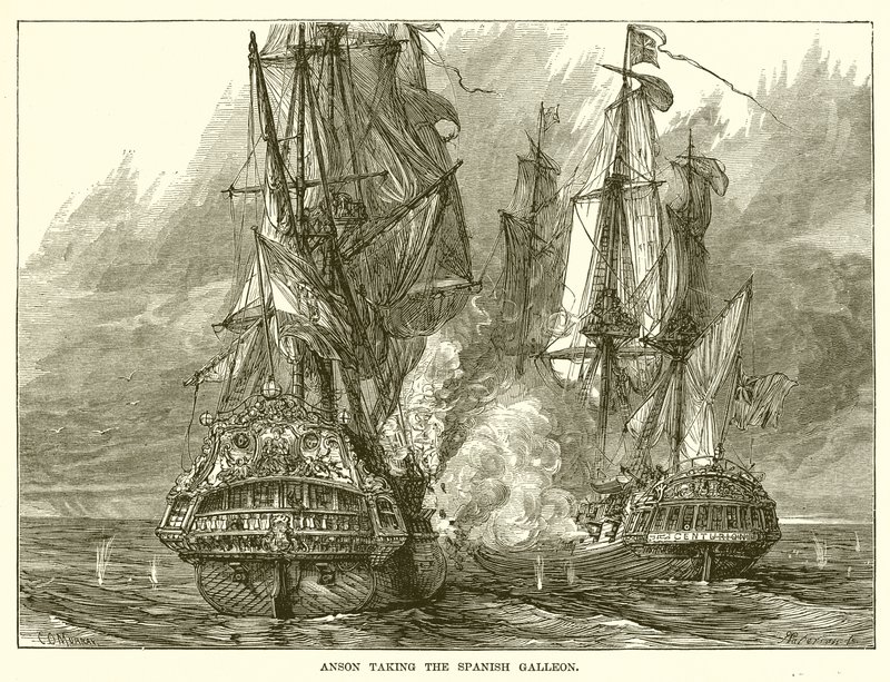 Anson tomando galeón español de English School