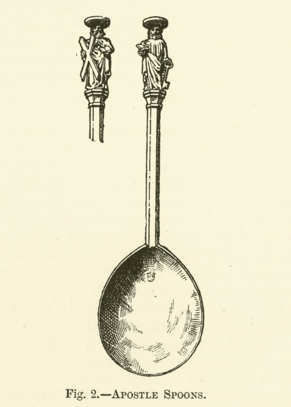 Cucharas apóstol (grabado) de English School