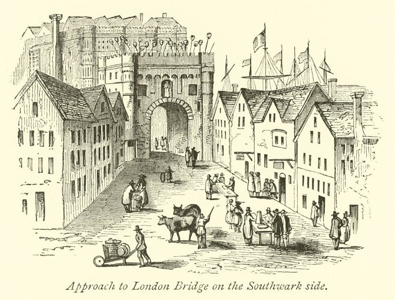 Acceso al Puente de Londres en el lado de Southwark de English School