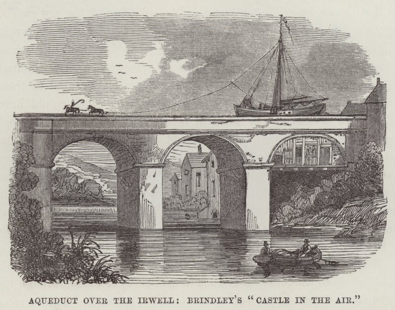 Acueducto sobre el Irwell, el "castillo en el aire" de Brindley (grabado) de English School