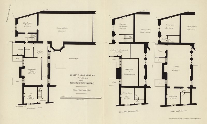 Planes arquitectónicos de Crosby Place de English School