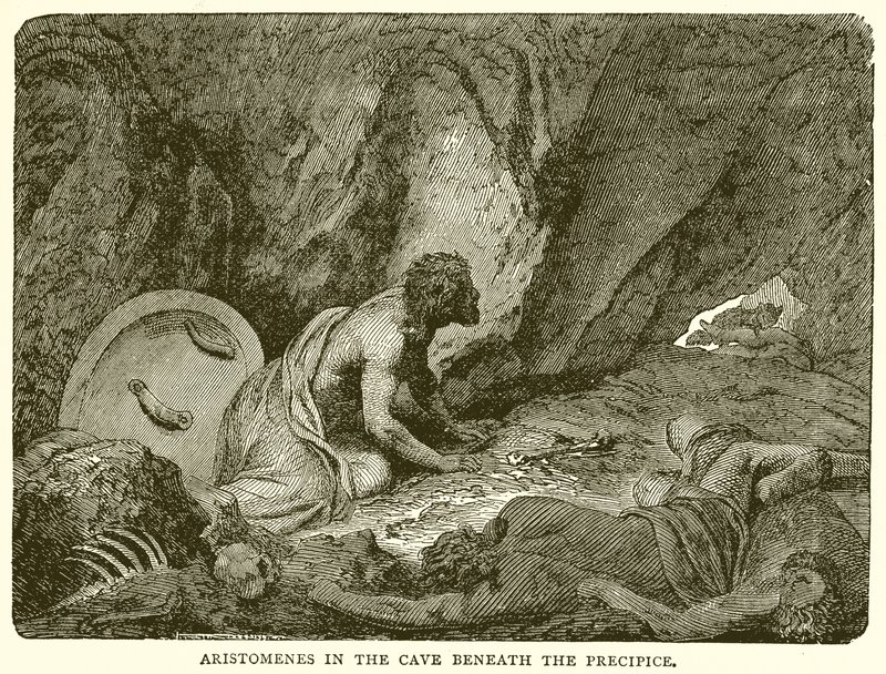 Aristómenes en la cueva bajo el precipicio de English School