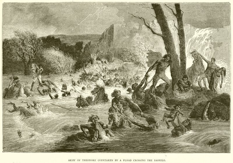 El Ejército de Teodoro Atrapado por una Inundación al Cruzar el Bashilo de English School