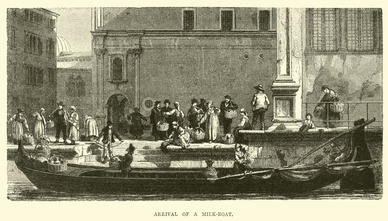 Llegada de un barco de leche de English School