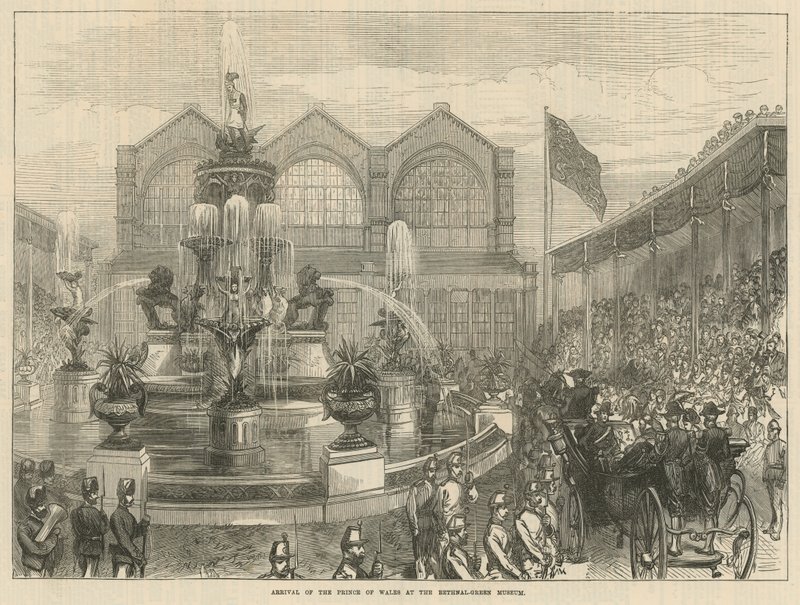 Llegada del Príncipe de Gales al Museo de Bethnal Green de English School