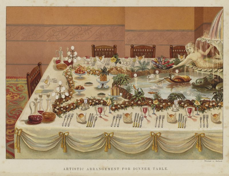 Arreglo artístico para mesa de cena de English School
