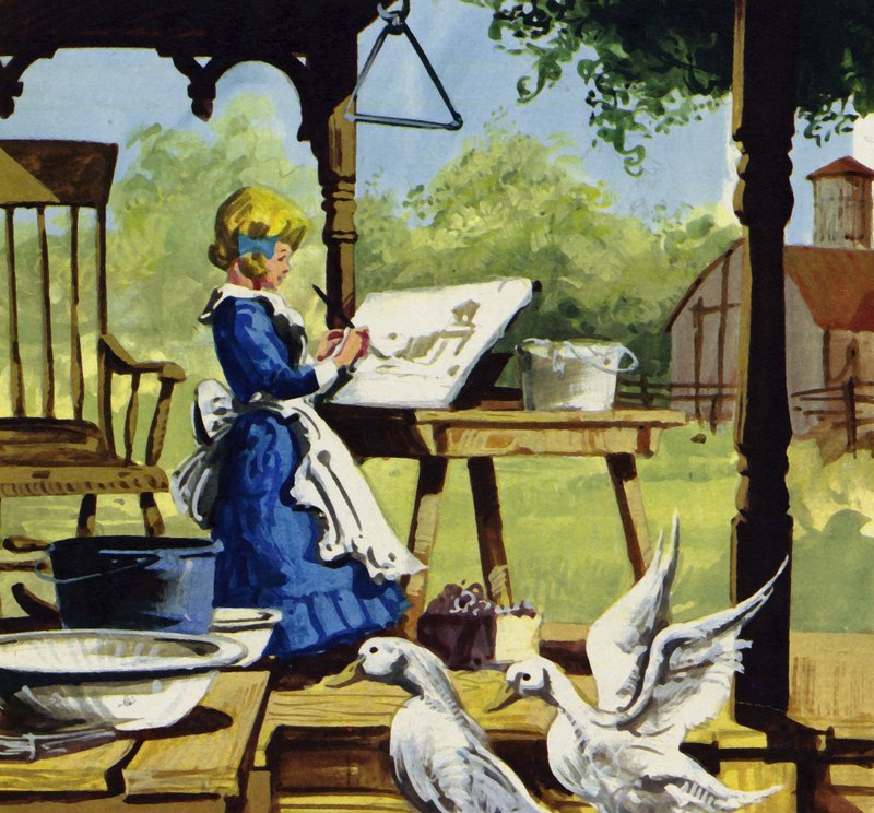 De niña, Anna Mary Robertson disfrutaba pintando de English School