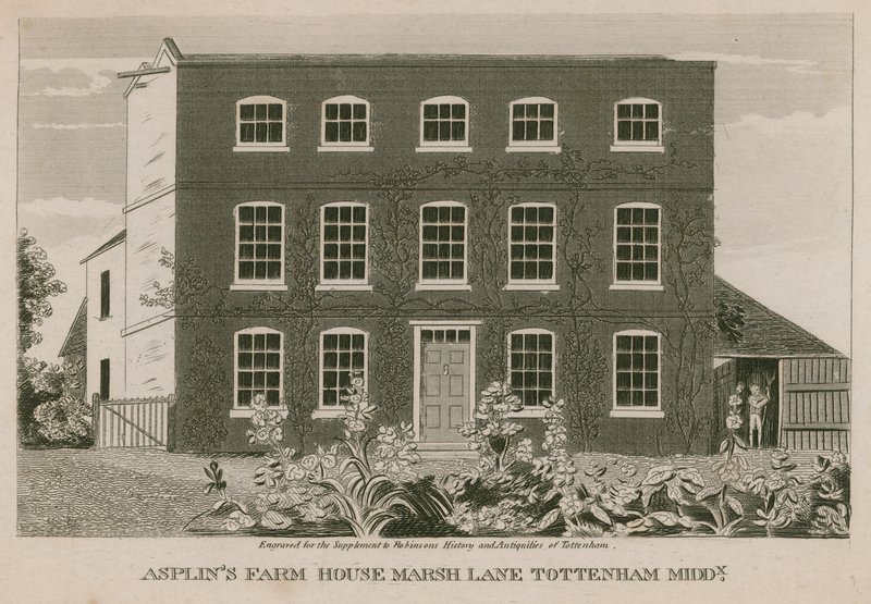 Casa de la Granja Asplins, Marsh Lane, Tottenham, Londres de English School