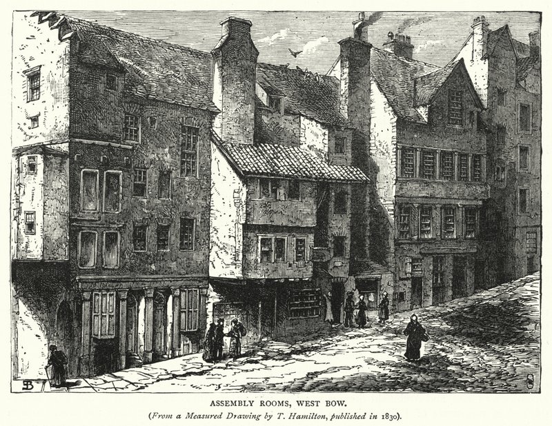 Salas de Asamblea, West Bow (grabado) de English School
