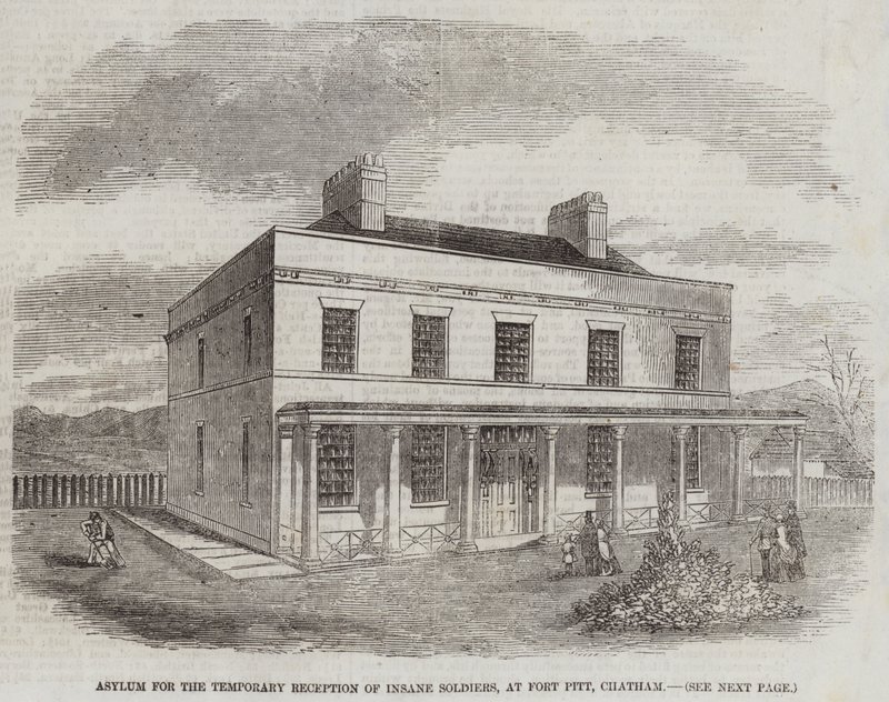 Asilo para la Recepción Temporal de Soldados Insanos, en Fort Pitt, Chatham de English School