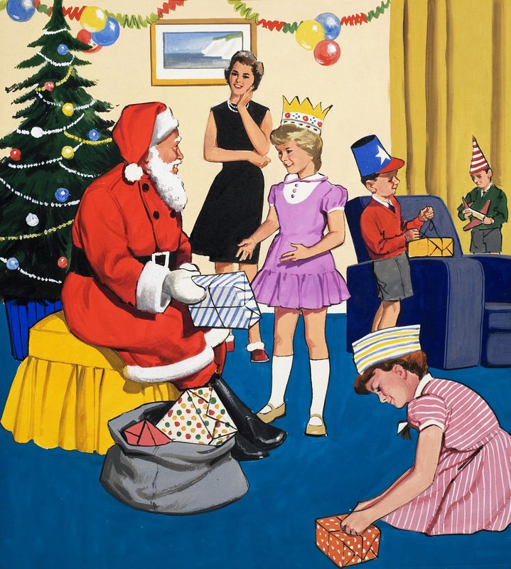 En una fiesta de Navidad de English School