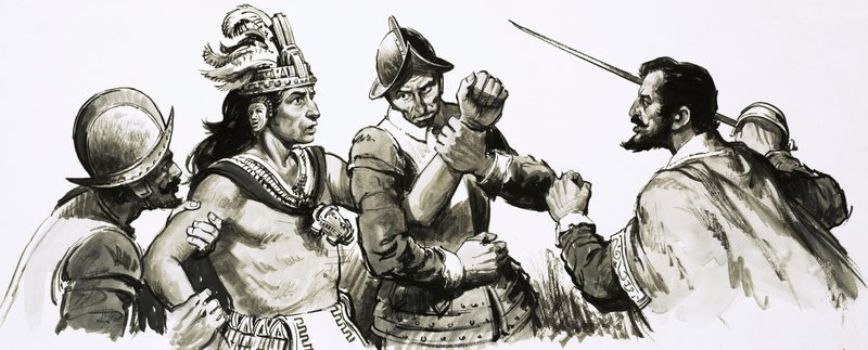Atahualpa, el dios-rey inca, se reunió con los invasores españoles de manera amistosa de English School