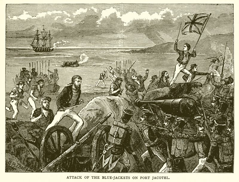 Ataque de los marineros en el puerto de Jacotel de English School