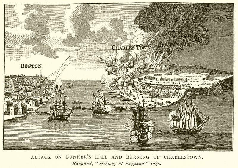 Ataque en Bunkers Hill y quema de Charlestown de English School