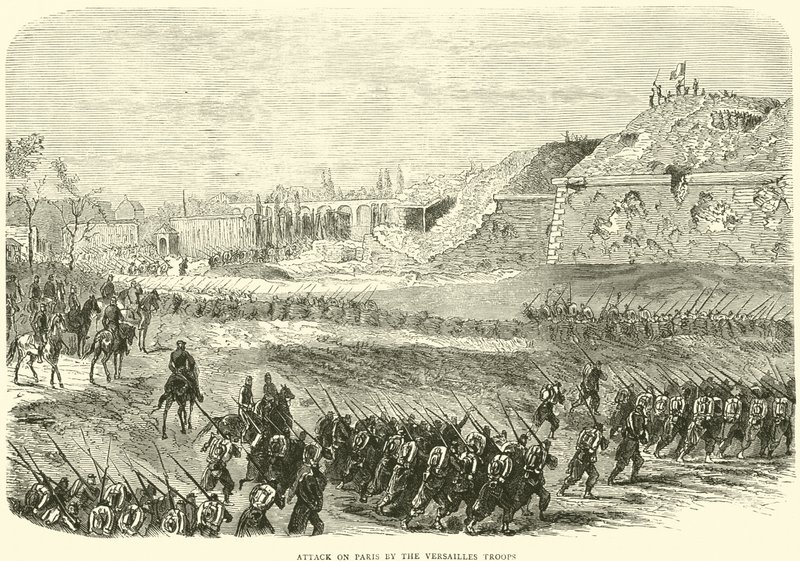 Ataque a París por las tropas de Versalles, marzo 1871 de English School