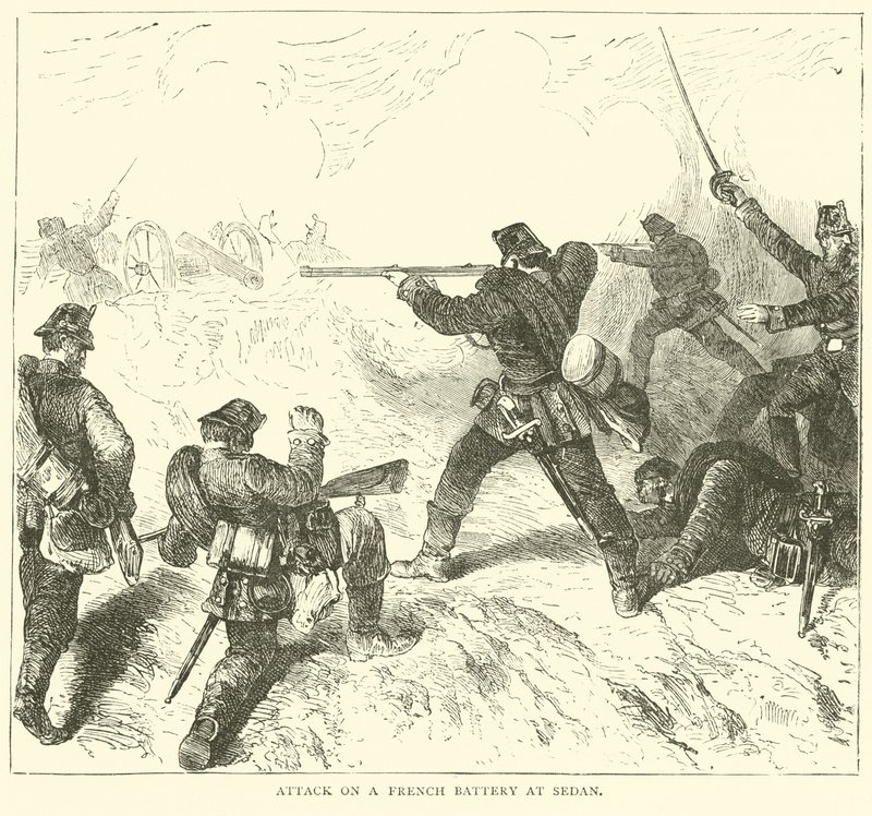 Ataque a una batería francesa en Sedan, septiembre 1870 de English School