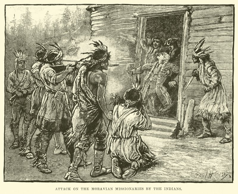 Ataque a los misioneros moravos por los indios de English School