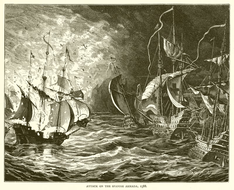 Ataque a la Armada Española, 1588 de English School