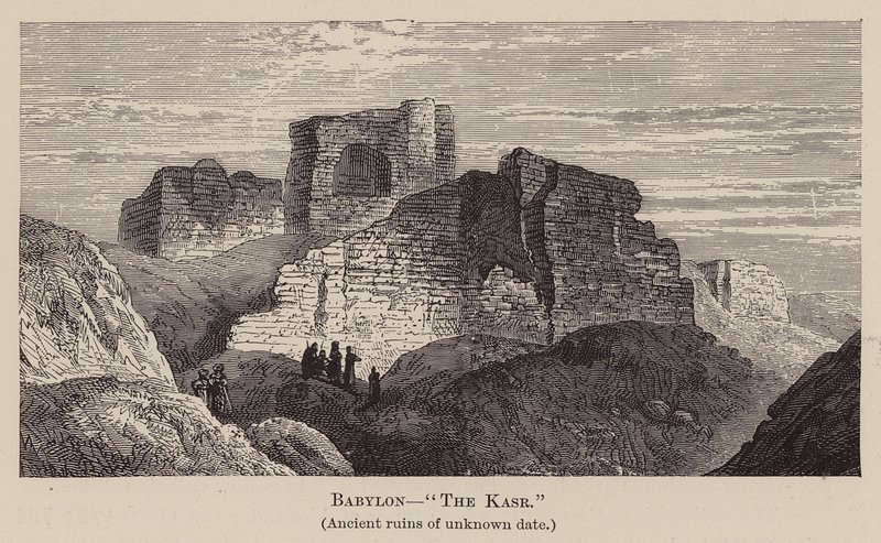 Babilonia, "El Kasr" (grabado) de English School