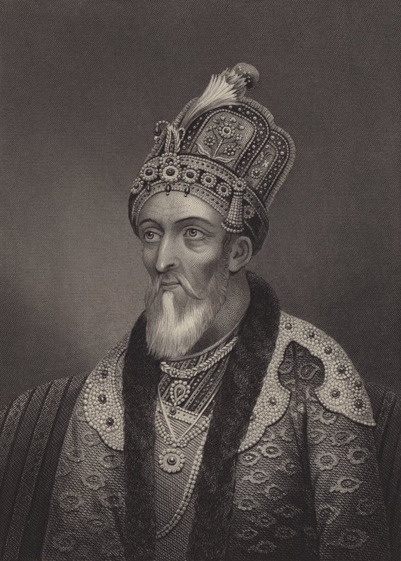 Bahadur Shah II, último emperador mogol (grabado) de English School