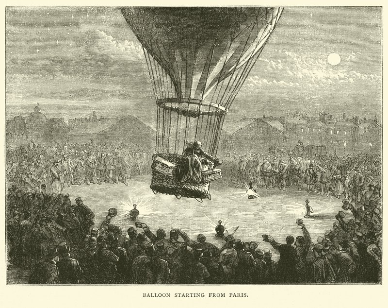 Globo partiendo de París, septiembre 1870 de English School